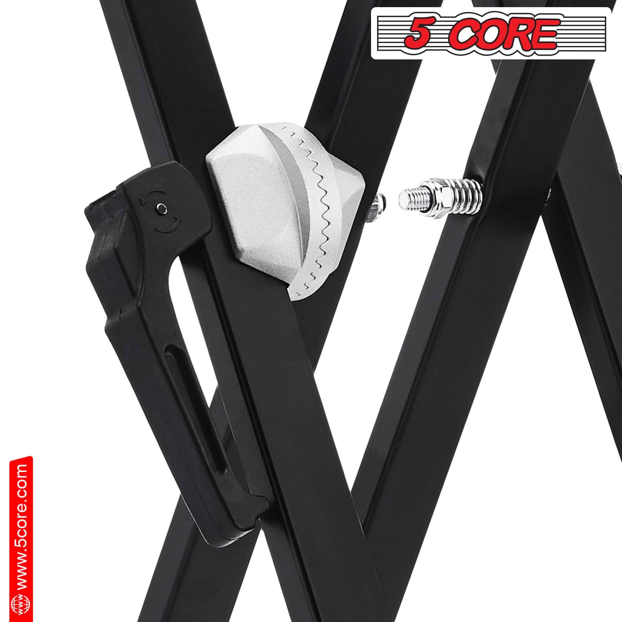 5Core Keyboard Stand Double X Style Adjustable Piano Riser For 49 To 88 Keys + Gear-1