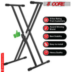 5Core Keyboard Stand Double X Style Adjustable Piano Riser For 49 To 88 Keys + Gear-3