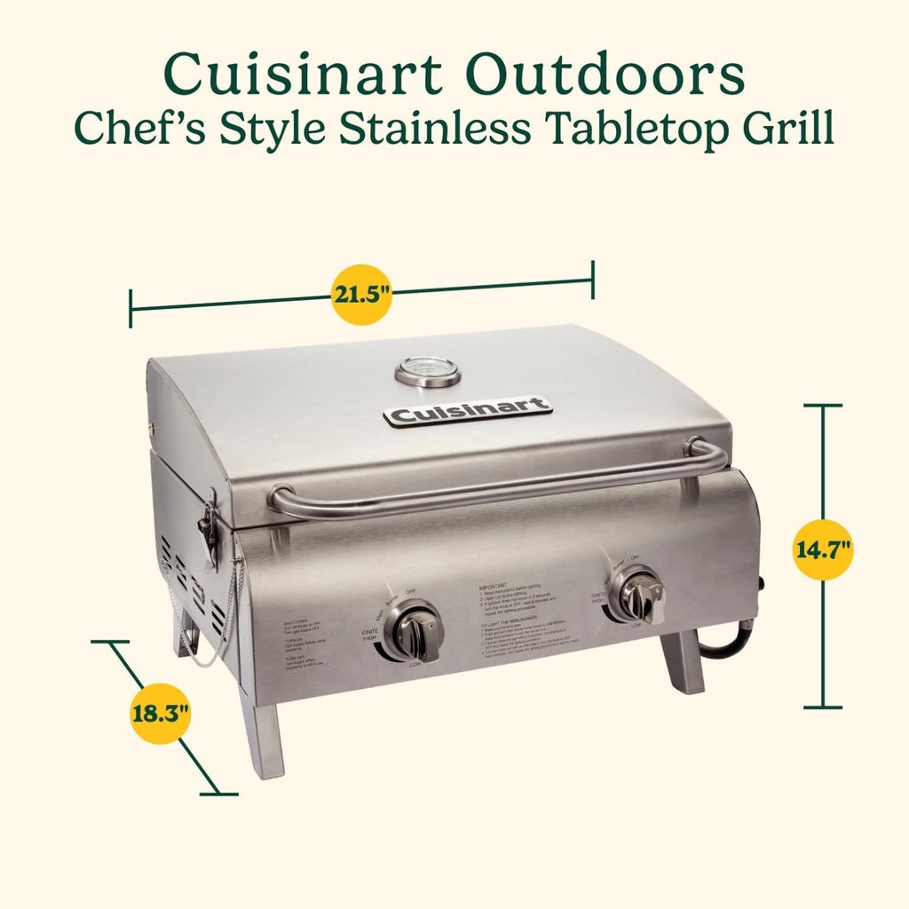 Table top Propane Grill 20,000 BTU Portable Stainless Steel