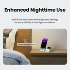 PowerGlow - Jabees PowerGlow 4-In-1 Foldable Wireless Charging Station with LED Night Light