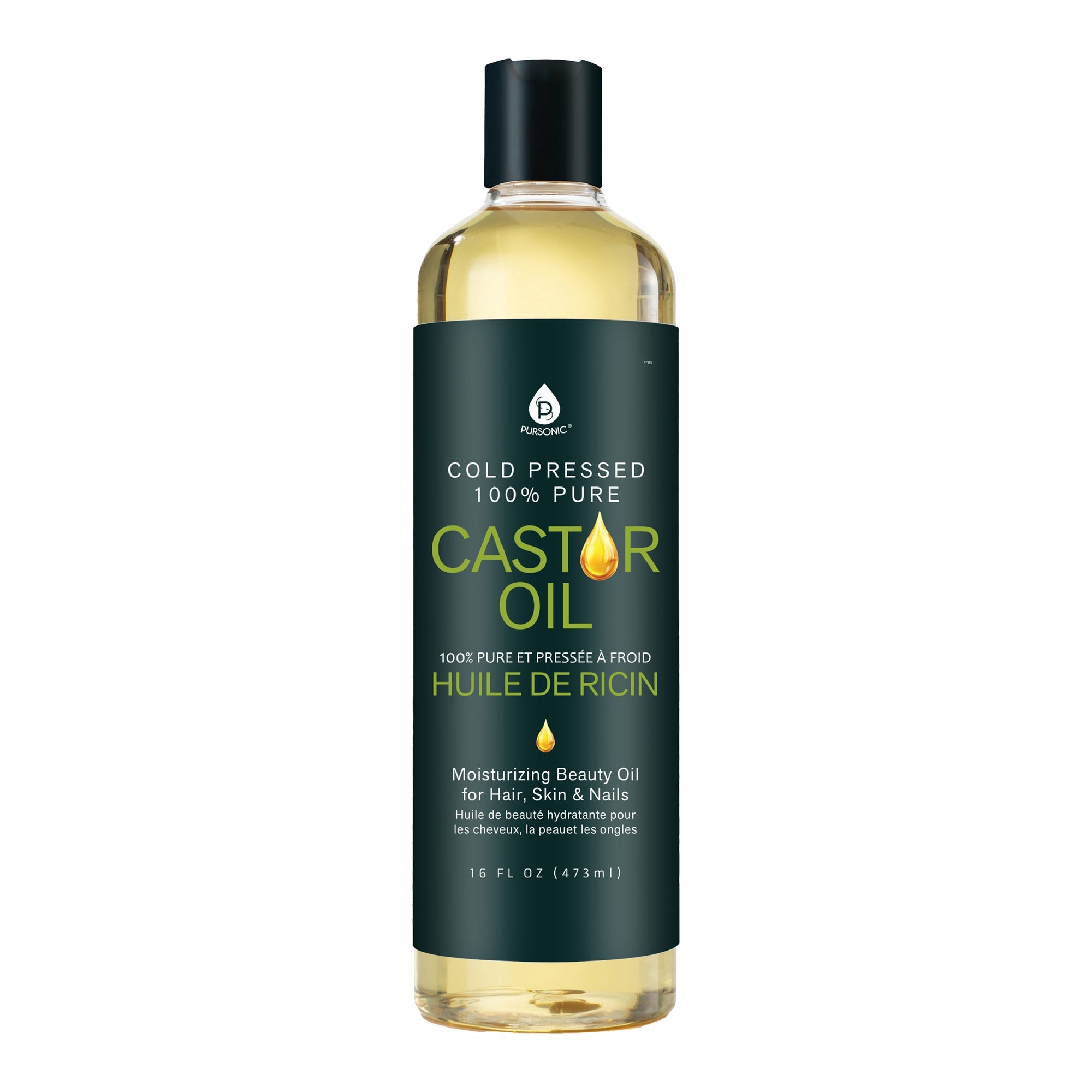100% Pure Cold Pressed Castor Oil 16 Oz