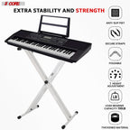 5Core Keyboard Stand Double X Style Adjustable Lift Piano Riser For 49 To 88 Keys WHITE-4