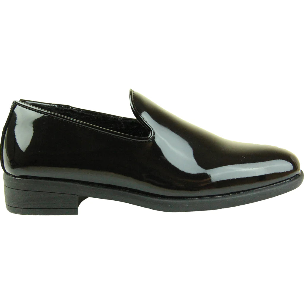 VANGELO Boy VALLO-3KID Dress Shoe Formal Tuxedo for Prom & Wedding Black Patent