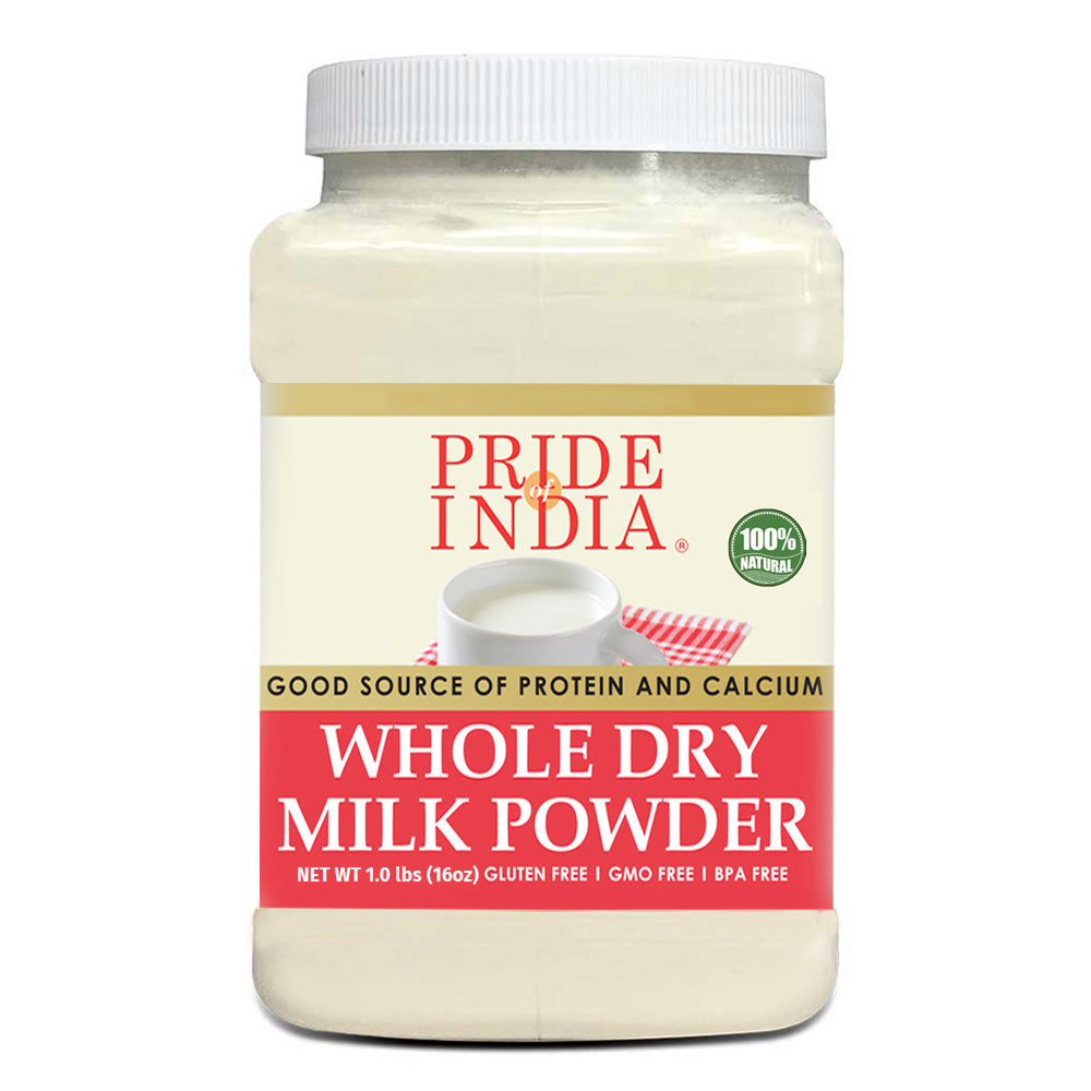 Whole Dry Milk Powder - Protein & Calcium Rich - 1 lbs (16oz) Jar