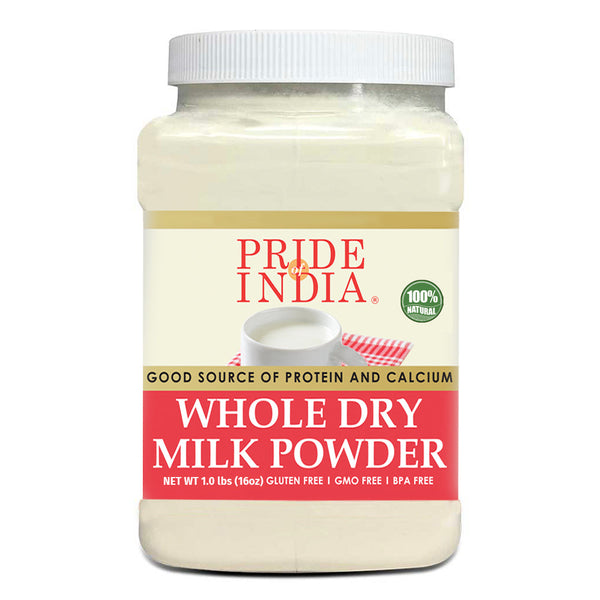Whole Dry Milk Powder - Protein & Calcium Rich - 1 lbs (16oz) Jar