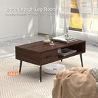 Timeless Walnut Coffee Table With Generous Storage