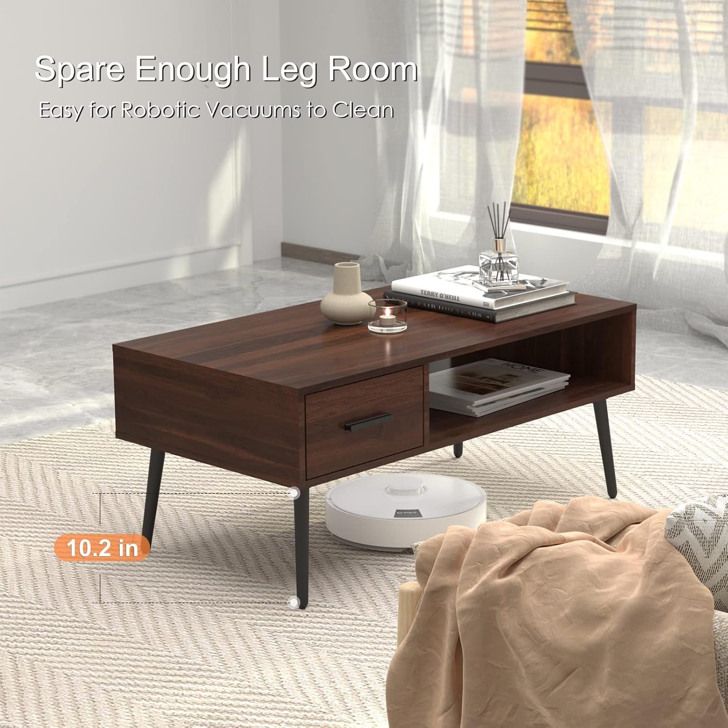 Timeless Walnut Coffee Table With Generous Storage