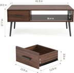 Timeless Walnut Coffee Table With Generous Storage