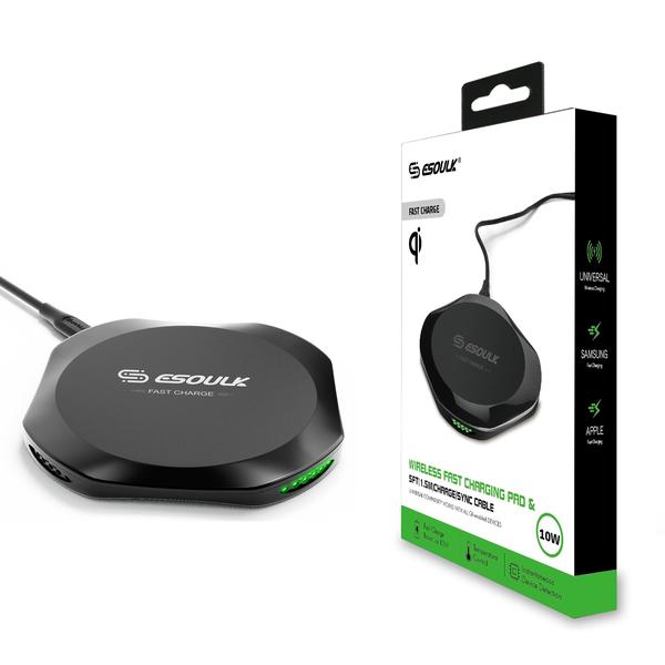 Esoulk QI Certified 10W Wireless Charging Fast Charger Pad